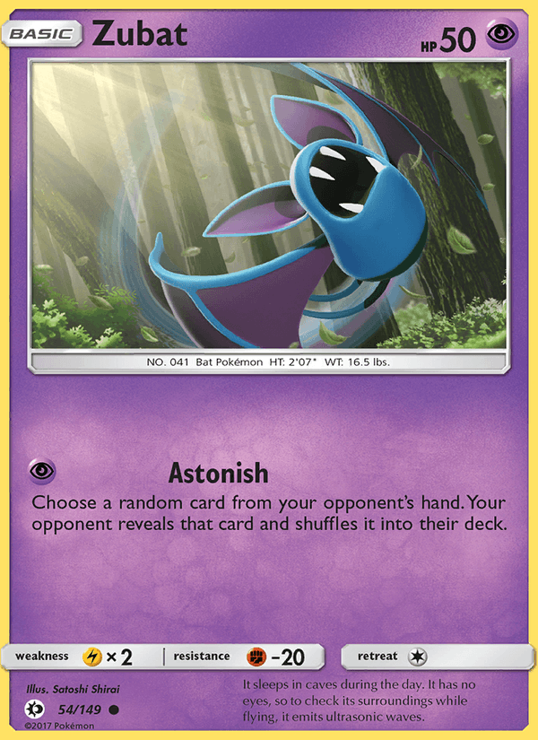 Zubat 54/149 Sun & Moon Base Set English Pokémon card