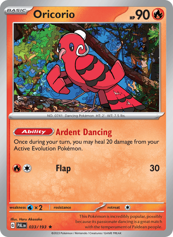 Oricorio 33/193 Paldea Evolved English Pokémon card