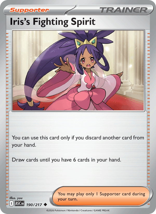 Iris's Fighting Spirit 190/217 Ascended Heroes English Pokémon card
