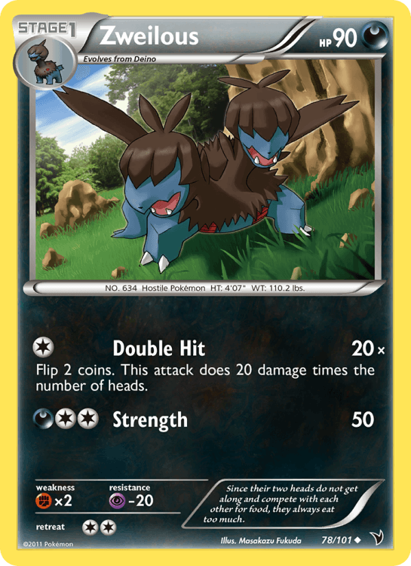 Zweilous 78/101 Noble Victories English Pokémon card