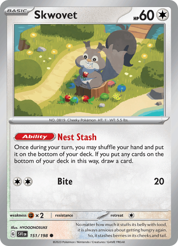 Skwovet 151/198 Scarlet & Violet English Pokémon card