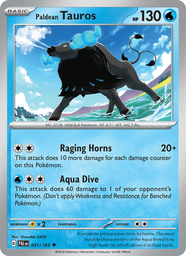 Paldean Tauros 41/193 Paldea Evolved English Pokémon card