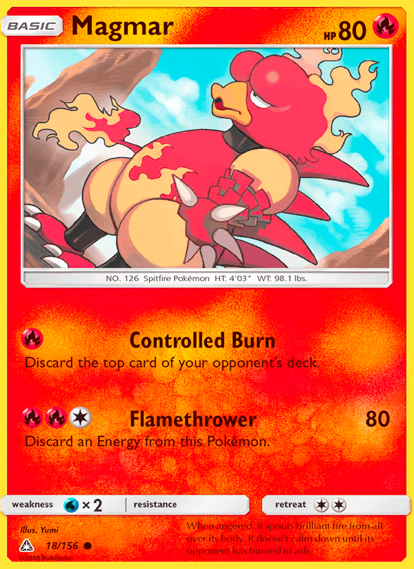 Magmar 18/156 Ultra Prism English Pokémon card