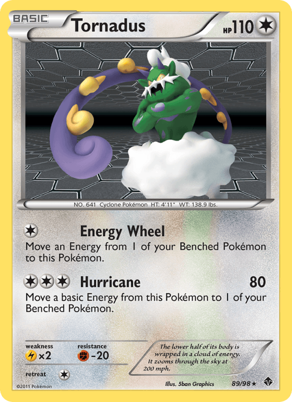 Tornadus 89/98 Emerging Powers English Pokémon card