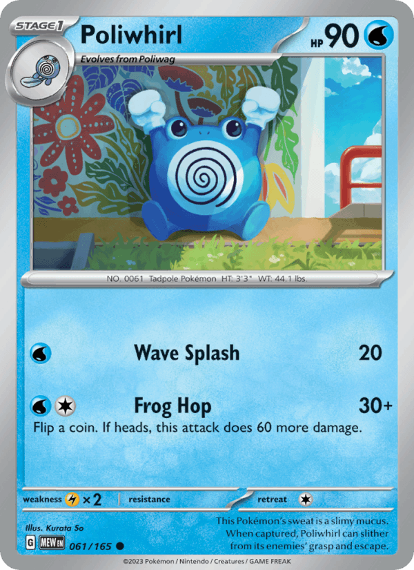 Poliwhirl 61/165 151 English Pokémon card