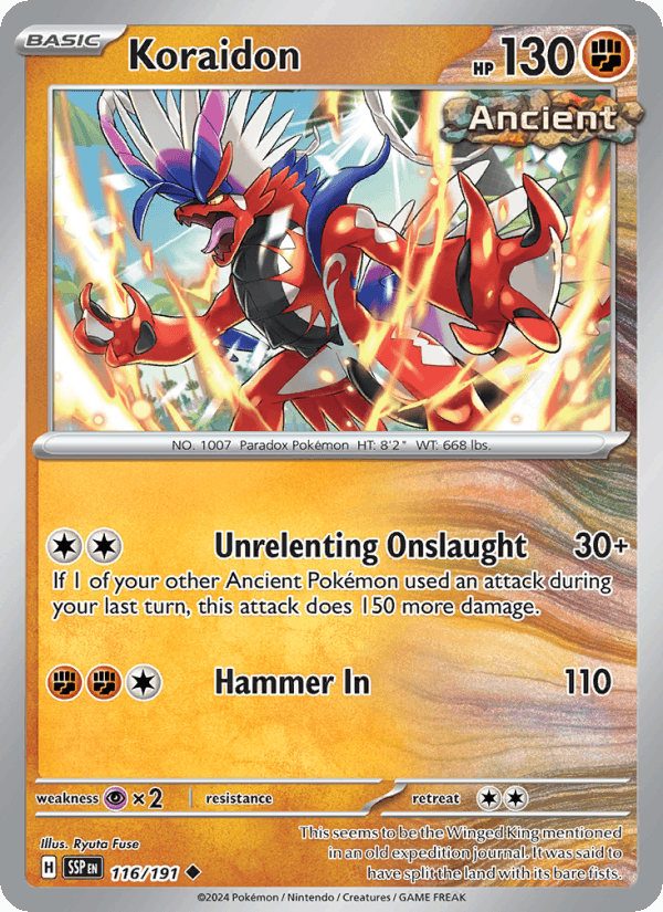 Koraidon 116/191 Surging Sparks English Pokémon card