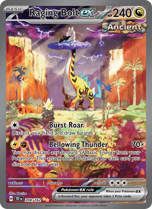 Raging Bolt ex 208/162 Temporal Forces English Pokémon card