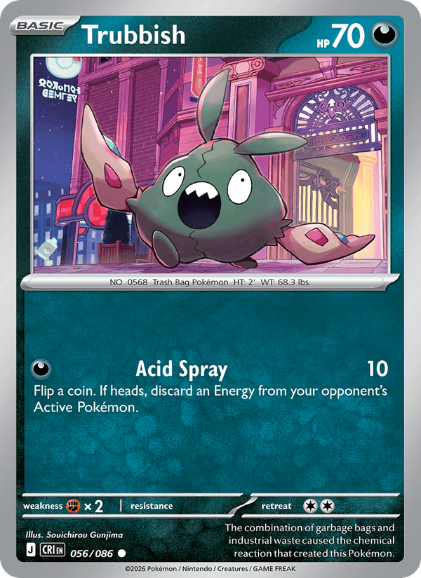 Trubbish 56/86 Chaos Rising English Pokémon card
