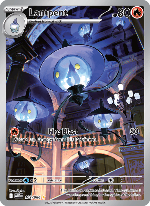 Lampent 102/86 White Flare English Pokémon card