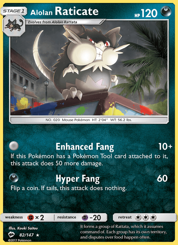 Alolan Raticate 82/147 Burning Shadows English Pokémon card