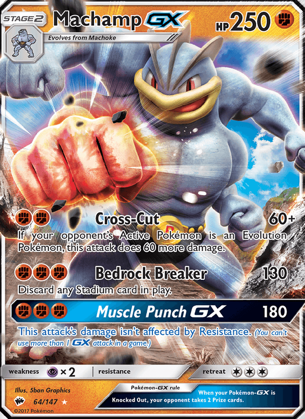 Machamp GX 64/147 Burning Shadows English Pokémon card