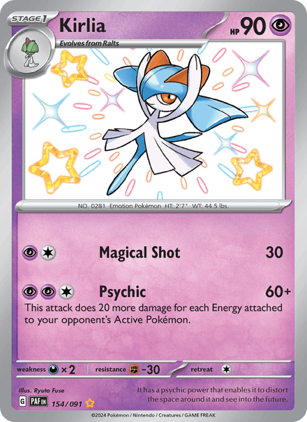 Kirlia 154/91 Paldean Fates English Pokémon card
