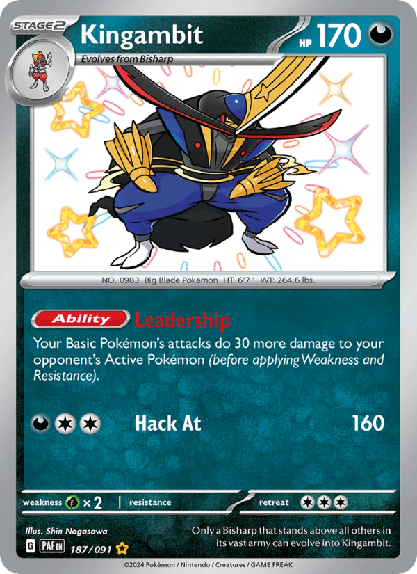 Kingambit 187/91 Paldean Fates English Pokémon card