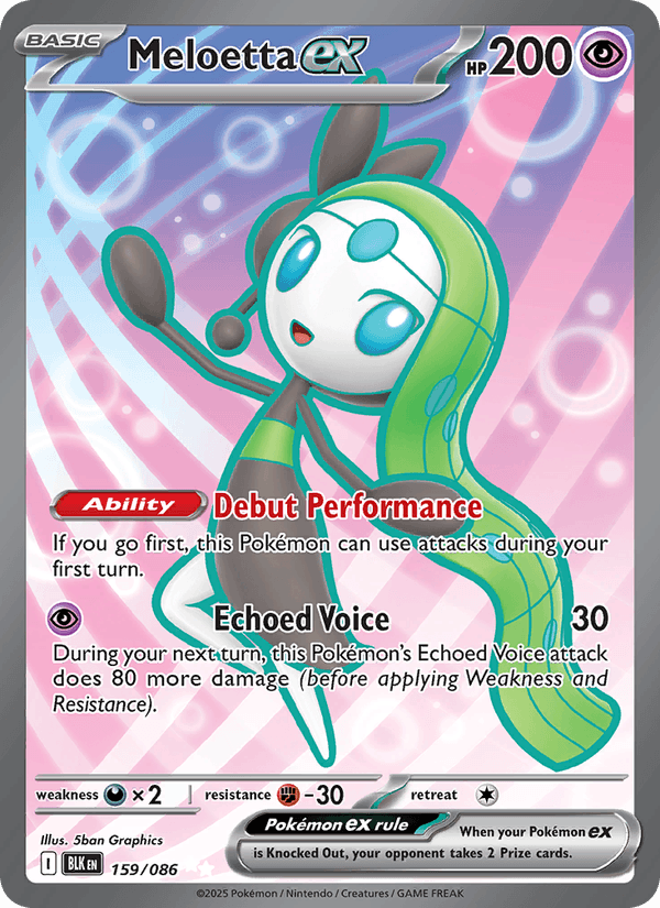 Meloetta ex 159/86 Black Bolt English Pokémon card