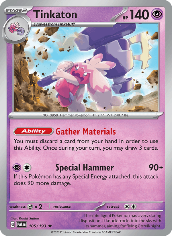 Tinkaton 105/193 Paldea Evolved English Pokémon card