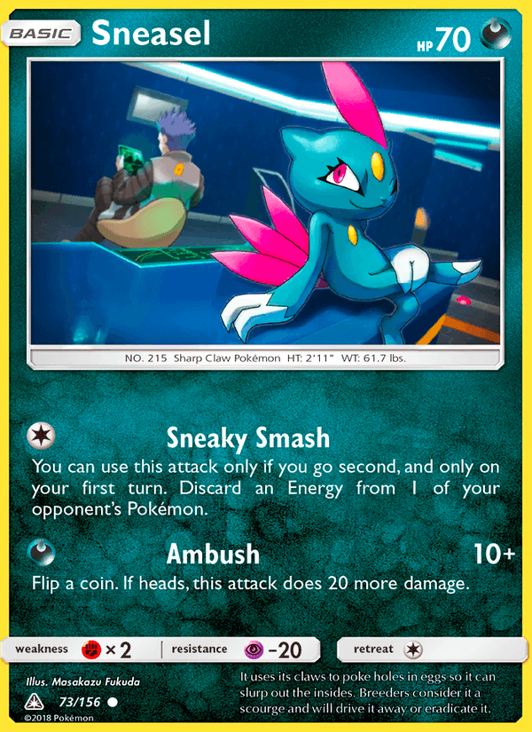 Sneasel 73/156 Ultra Prism English Pokémon card