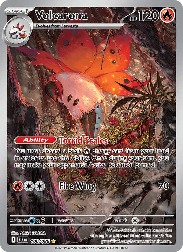 Volcarona 100/86 Black Bolt English Pokémon card