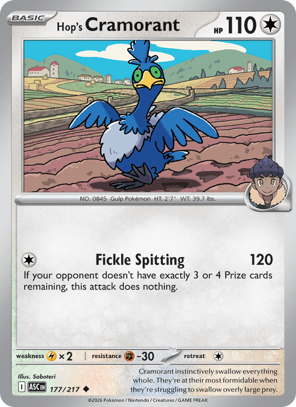 Hop's Cramorant 177/217 Ascended Heroes English Pokémon card