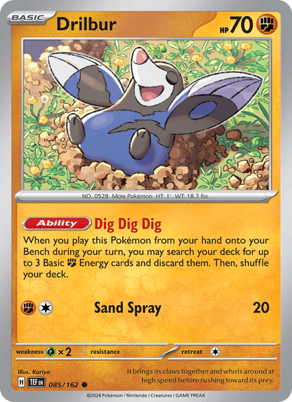 Drilbur 85/162 Temporal Forces English Pokémon card