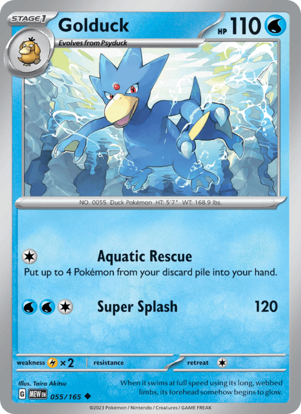 Golduck 55/165 151 English Pokémon card