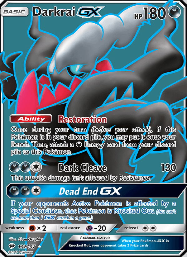 Darkrai GX 139/147 Burning Shadows English Pokémon card