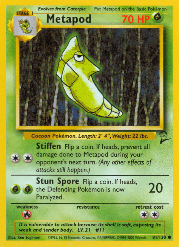 Metapod 81/130 Base Set 2 English Pokémon card