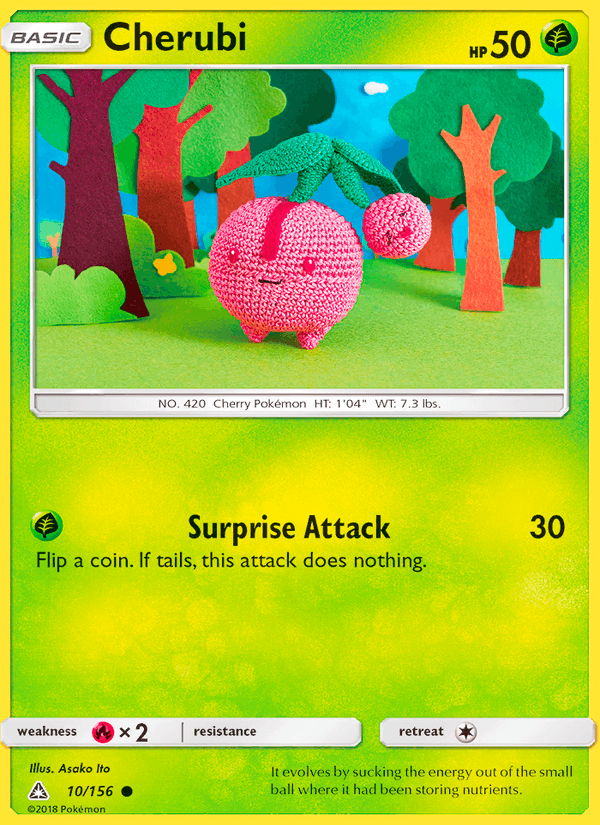 Cherubi 10/156 Ultra Prism English Pokémon card