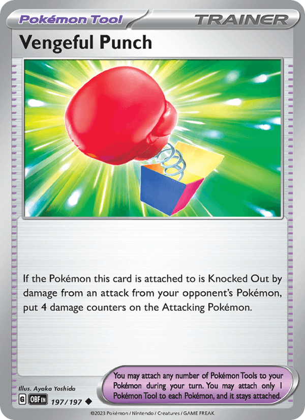 Vengeful Punch 197/197 Obsidian Flames English Pokémon card