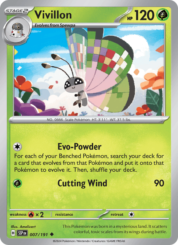 Vivillon 7/191 Surging Sparks English Pokémon card