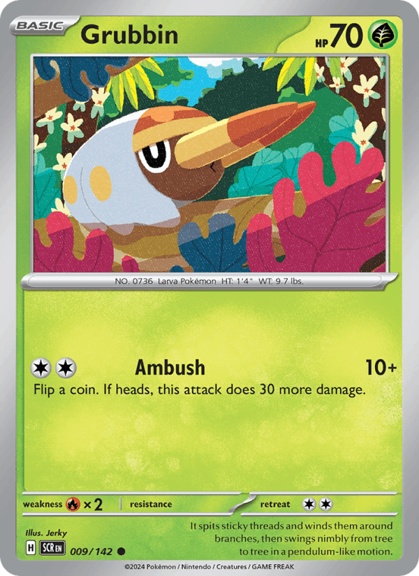 Grubbin 9/142 Stellar Crown English Pokémon card