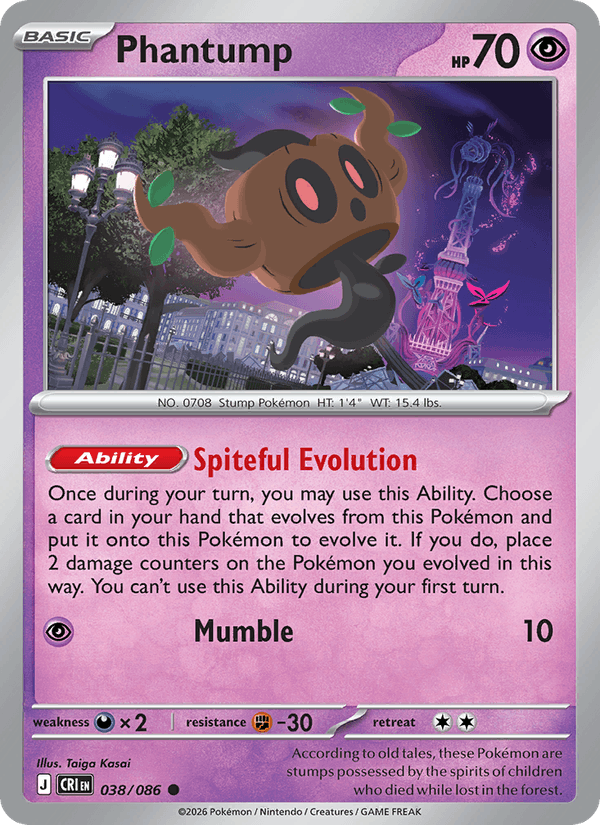 Phantump 38/86 Chaos Rising English Pokémon card