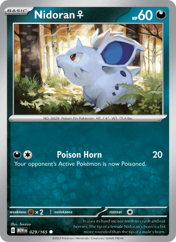 Nidoran ♀ 29/165 151 English Pokémon card