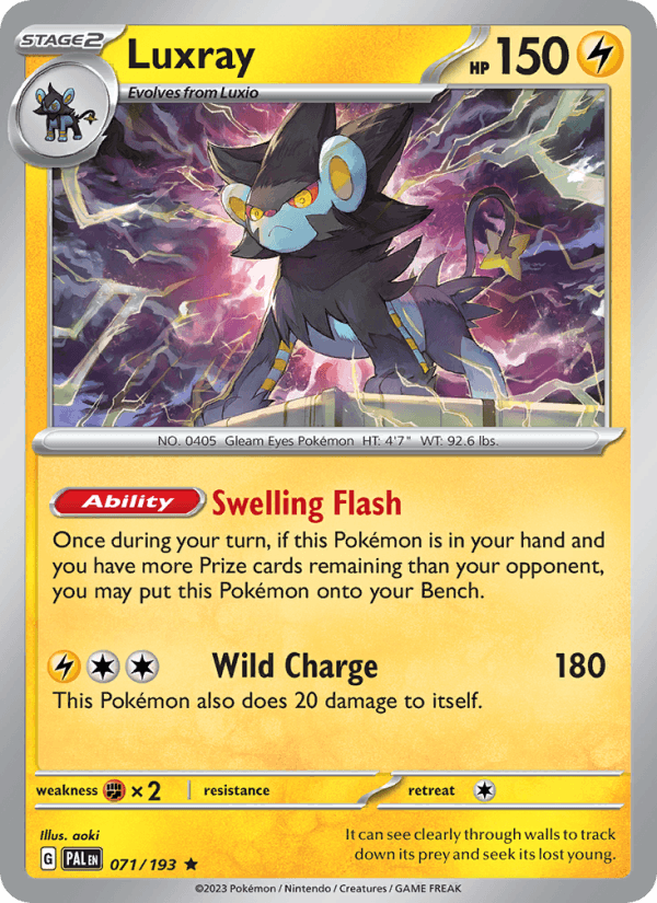 Luxray 71/193 Paldea Evolved English Pokémon card