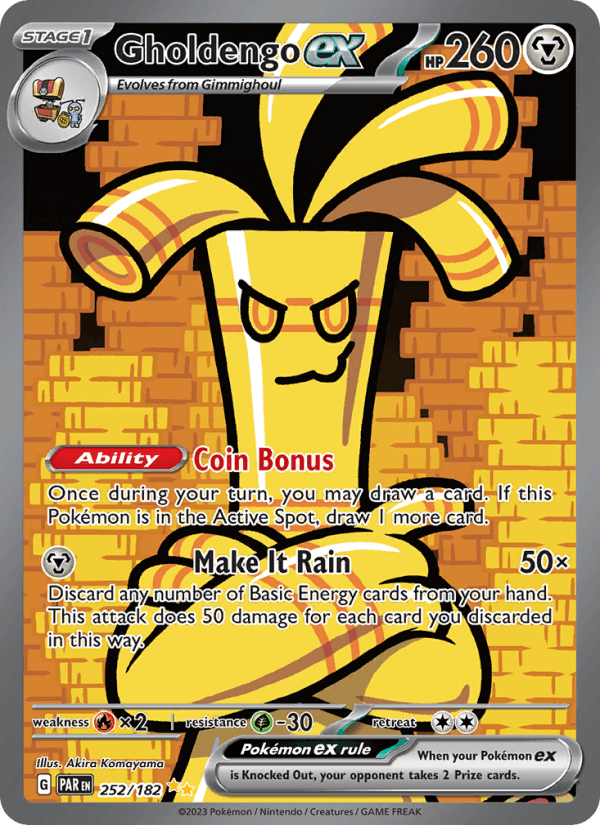 Gholdengo ex 252/182 Paradox Rift English Pokémon card