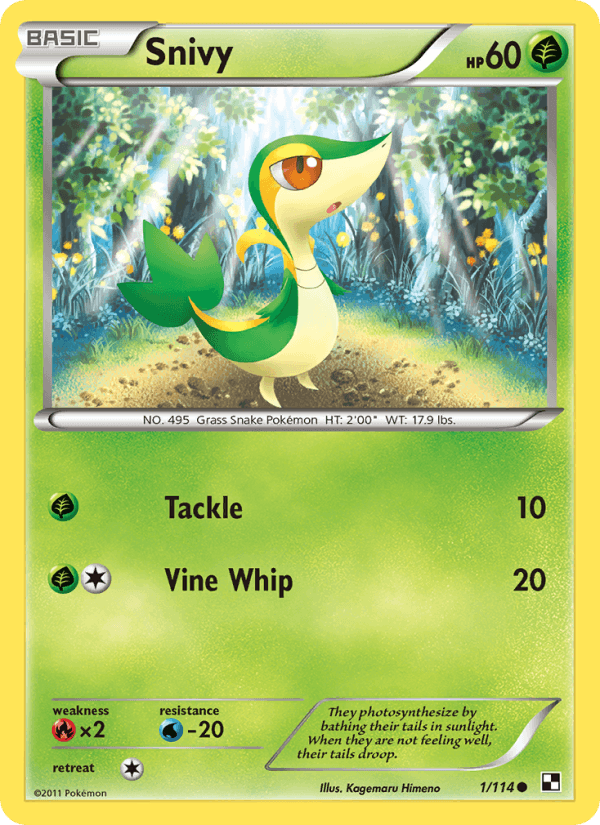 Snivy 1/114 Black & White English Pokémon card