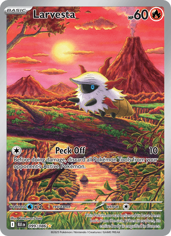 Larvesta 99/86 Black Bolt English Pokémon card