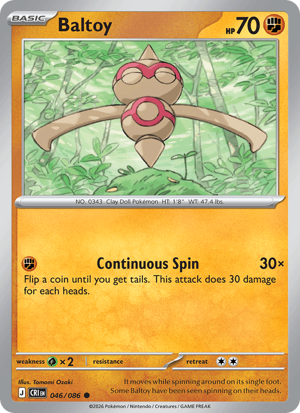 Baltoy 46/86 Chaos Rising English Pokémon card