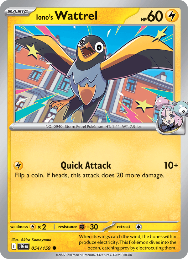 Iono's Wattrel 54/159 Journey Together English Pokémon card