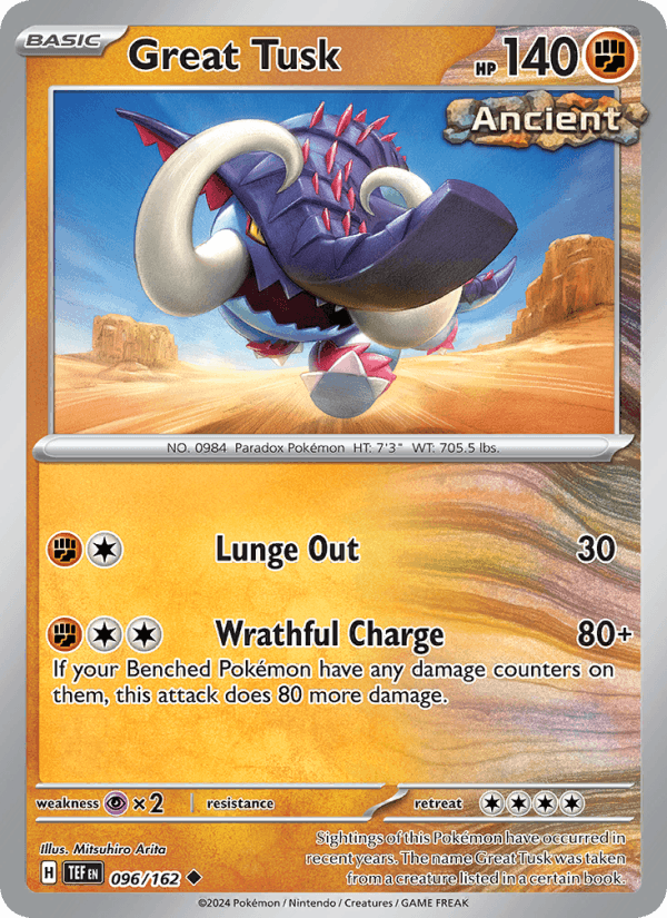 Great Tusk 96/162 Temporal Forces English Pokémon card