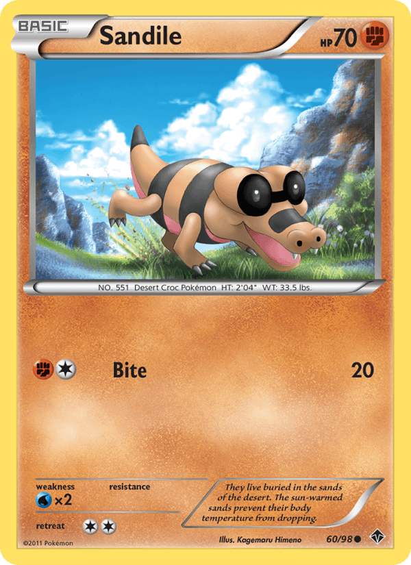 Sandile 60/98 Emerging Powers English Pokémon card