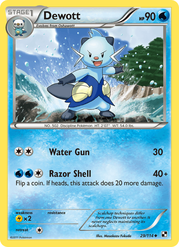 Dewott 29/114 Black & White English Pokémon card