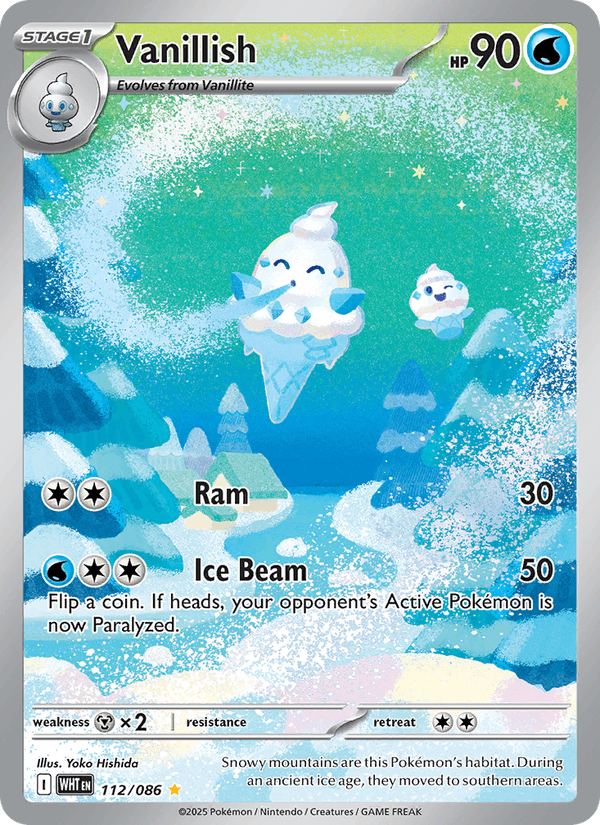 Vanillish 112/86 White Flare English Pokémon card
