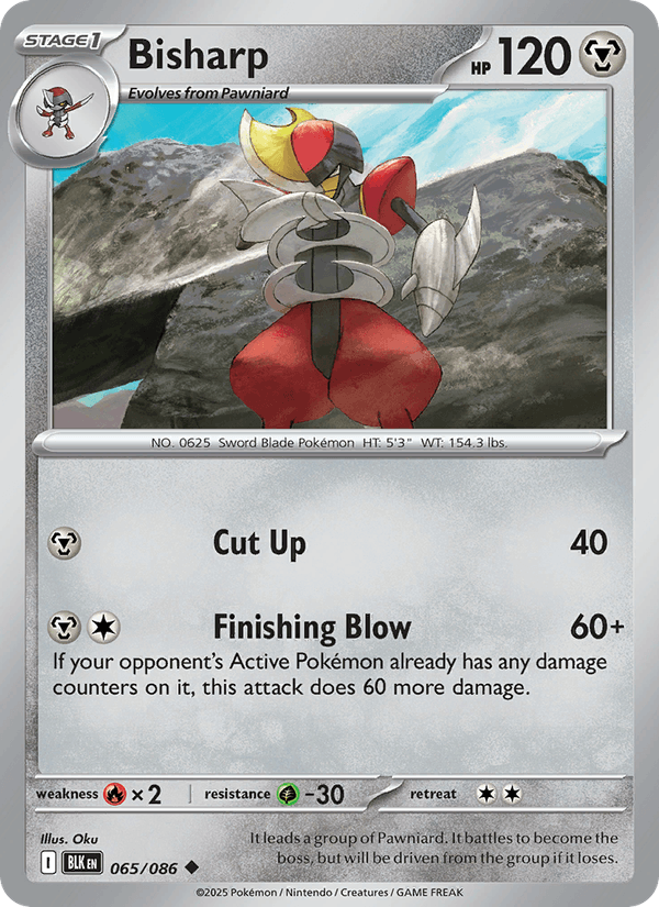Bisharp 65/86 Black Bolt English Pokémon card