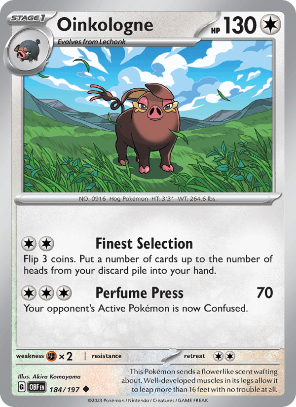Oinkologne 184/197 Obsidian Flames English Pokémon card