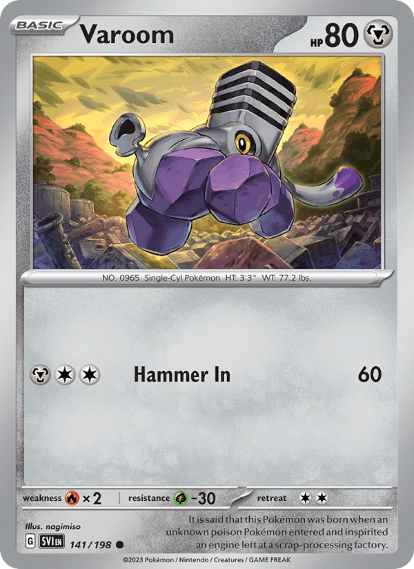 Varoom 141/198 Scarlet & Violet English Pokémon card
