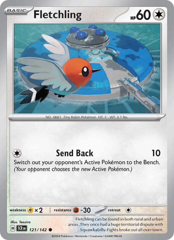 Fletchling 121/142 Stellar Crown English Pokémon card