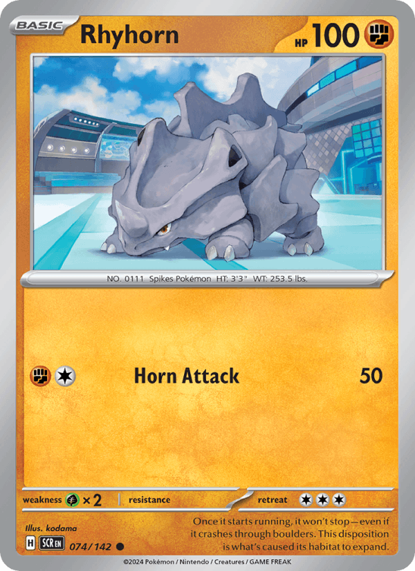 Rhyhorn 74/142 Stellar Crown English Pokémon card
