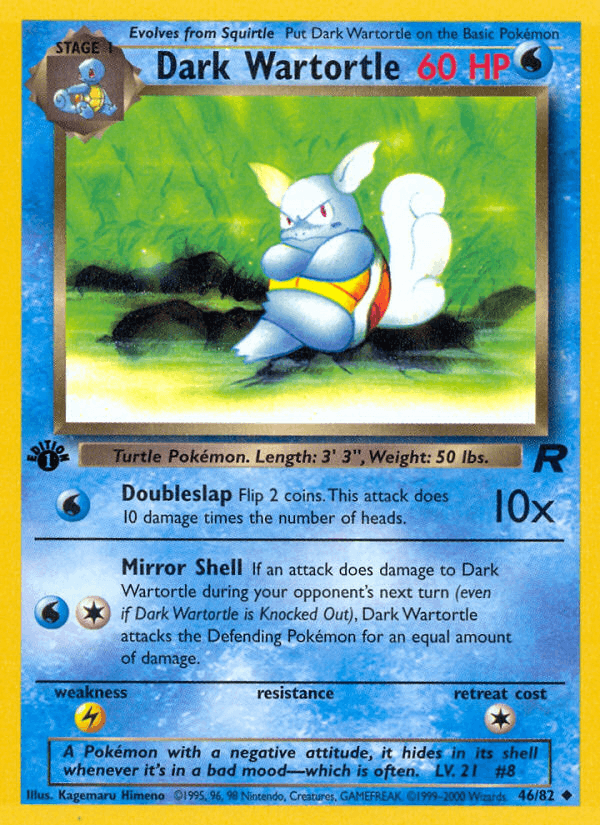 Dark Wartortle 46/82 Team Rocket English Pokémon card