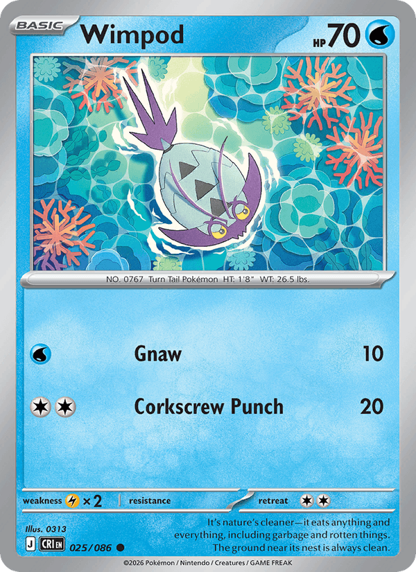 Wimpod 25/86 Chaos Rising English Pokémon card