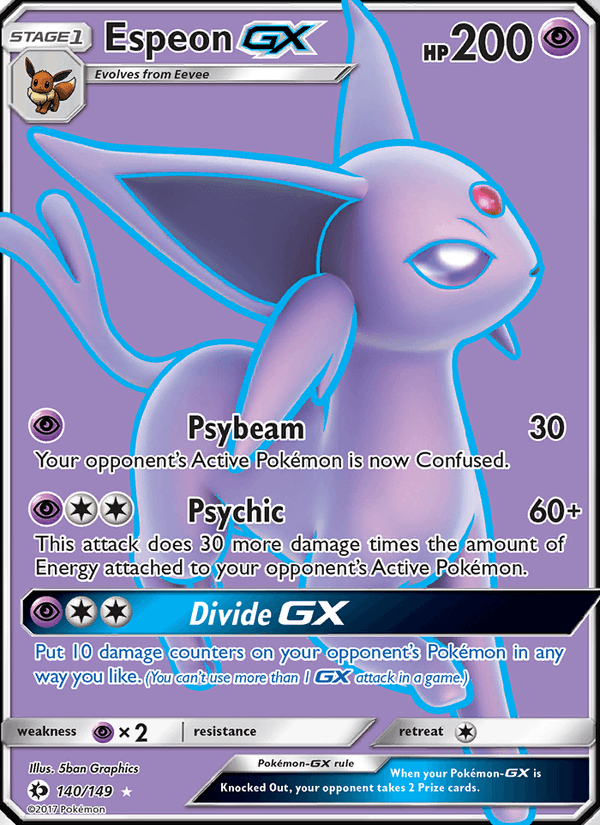 Espeon GX 140/149 Sun & Moon Base Set English Pokémon card